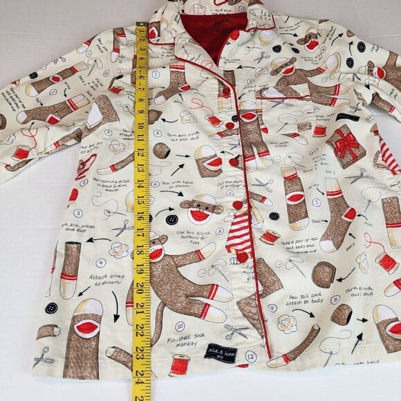 Nick and Nora size S How to make sock monkey instructions pajama top - Picture 9 of 12